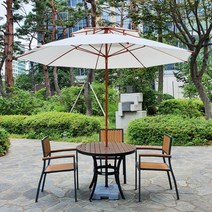 율율파라솔 튼튼한 국산 파라솔 우드 휴대용 대형 특대형 캠핑 카페 야외 옥상 감성 모래놀이 비치, 2단대형(우드브라운), 빨강