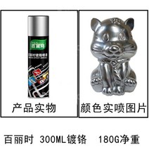 보트니 크롬도금 도색용품 스프레이 페인트 스테인레스 스틸 타이어휠 금속 실버 페인트, 벨크롬 (180G), 1개