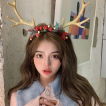 사슴뿔 헤어밴드 크리스마스 머리띠 인생네컷 촬영 소품 머리 장식 파티, C