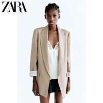 ZARA 자라 프린트 슬리브 린넨 자켓