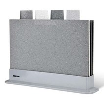 Fissman 안티 박테리아 플라스틱 커팅 보드 대리석 코팅 플라스틱 매트 도마 Stand-4pcs 세트, CHINA_Model 8017 | 290x195x4mm
