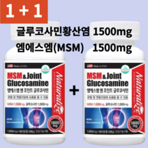 1+1 엠에스엠 MSM 글루코사민 초록입홍합 분말 허리 무릎 관절 연골 영양제 약2개월분