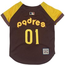 Pets First MLB 휴스턴 로스 빈티지 스로우백 저지 개 및 고양이용 엑스 스몰. - 최고의 애완동물 저지 팀 색상 원 사이즈 (AST-4000-XS), San Diego Padres
