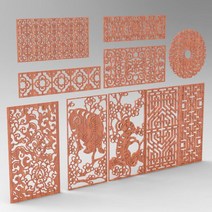 가림막 파티션 사무실 칸막이 인테리어 이동식 10pcs 스크린 stl 파일 형식의 cnc 또는 3d 프린터용 3d 모델 - 도어 창 패널