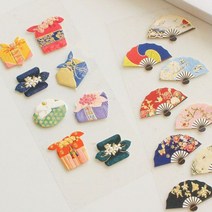 설 추석선물 포장용 고급 수제스티커 도무송 씰스, 0007 부채