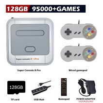 옛날오락기 비디오게임 고전 가정용 게임기 Kinhank-슈퍼 콘솔 X 프로 레트로 비디오 게임 PSP/PS1/N64/DC/, 01 EU, 03 128G-wired-2
