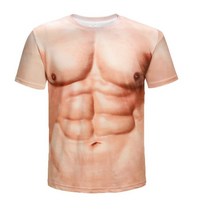 [흔훤국제] 유럽과 미국의 대외 무역 새로운 남성 근육 3D 디지털 인쇄 라운드 넥 긴팔 티셔츠 커플 탑