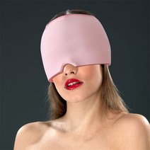 두피마사지기 전동 두피 지압 맛사지 헤드 마사지기 아이스 기어 실크 후드 콜드 테라피 두통 릴렉스 안티 스트레스 모자 편두통 완화 캡, [01] Pink