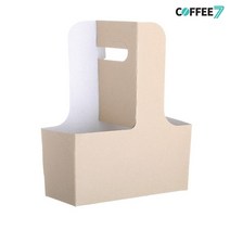 커피세븐 2구 크라프트 무지 캐리어, 1000개, (캐리어)무지1박스