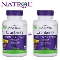 (1+1) 나트롤 크랜베리 추출물 125mg Natrol Cranberry CranMax 우먼 헬스 안티옥시던트 120타블렛 2팩
