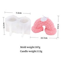 밀랍왁스 천연밀랍왁스 야화 러브 로즈 볼 양초 실리콘 몰드 레인보우 초콜릿 케이크 플라워 하트 비누 발, 03 NO3 only mold