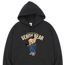 [블랙 후드티] VERDI BEAR 남자 여성 기모 후드 티셔츠 40종