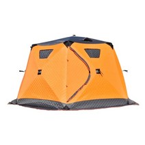 면 에어 텐트 원터치 그늘막 오두막 돔 쉘터 4인 바람막이 캠핑 동계 팝업 육각형 천막 스크린 야외 여행자 장비 두꺼운 접이식 휴대용 전자동, 노란색
