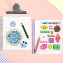 [A6] 6공 스퀘어 그리드 리필지 플래너수첩 오피스다이어리 다이어리수첩 사무용품 심플 데일리노트 회사원, 04라벤더