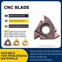 스레드 인서트 MMT16ER AG60 AG55 VP15TF 10 개 MMT16IR AG60 AG55 US735 UE6020 CNC 선반 공구 카바이드 인서트 나사 터닝 공구