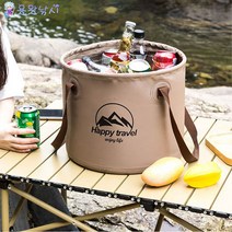 용왕낚시 접이식 방수바게트 밍투 다용도 두레박 캠핑물통 새우살림통 낚시바칸 밑밥통 물고기통 해루질통 쭈꾸미통, 커피색 두레박 20L(대)