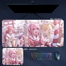 대형마우스패드 장 게이밍 마우스패드 애니메이션 Bocchi 바위! 마우스 패드 고투 라이우 니지카 쿠요 히, 28 005_03 900x400x30mm