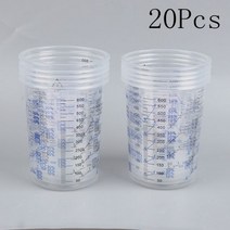 미니 계량 비중 눈금 비커 컵 페인트 컵용 플라스틱 측정 혼합 인쇄 PP 각인, 20Pcs