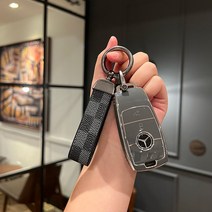 스이웨 벤츠 BMW 아우디 실버라인 TPU 스마트키케이스+큐빅전화번호판, 벤츠A타입, 그레이