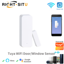 창문경보기 캠핑경보기 wifi 도어 센서 창 접촉 열기 닫기 tuya 앱 원격 제어 alexa google assistant와 호환 가능 경보기, 1개