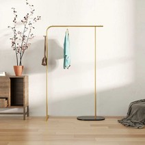 튼튼한 철제 스탠드 옷걸이 행거 거실 옷방 침실 옷장 고급 코트랙 좁은방 홀더 가구 모던 공간 행거, 더블스톤  골드 120x160 화이트 스톤