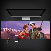 Grand Theft Auto 마우스 패드 GTA5 마우스 패드 대형 컴퓨터 게임 노트북 키보드 마우스 장패드 책상 패드 pc 게임 모바일 게임 캐릭터 마우스패드, 06_300x800mm | 4mm