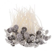 GHSHOP DIY Tealight 촛불 10cm 만들기 촛불에 대한 2x100x 사전 왁스 칠 된 면화 촛불 심지, 화이트, 코튼