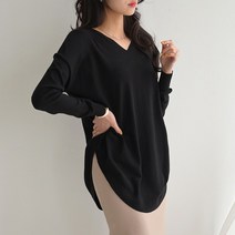 데일리앤 레이즈 캐시미어 브이넥 루즈핏 롱니트