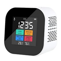 이산화탄소 농도계 일본어 전용 co2 센서 대화면 공기질 검출기 고정밀 휴대용 검측기 co2 측정기 이산화탄소 검출기 센서 type-C USB급전 실시간 감시 공기질 모니터 CO2 농도습도온도 측정 3in1 에 적용 (시계형)