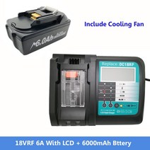 Makita-전동 공구 배터리 충전기 18V BL1830 14.4v 3A 6.5A, 05 18VRF NO LCD 6000mAh_01 미국