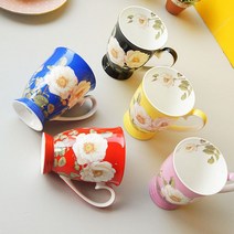 본차이나 매그놀리아 머그컵 5P 세트 도자기 커피잔_2023699EA, 쿠팡 본상품선택, 쿠팡 본상품선택