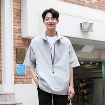 [붐스타일] 린넨 스트링 반팔 아노락