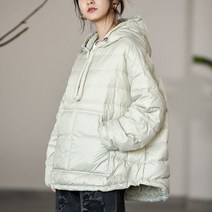 경량패딩 남자 여자 공용 패딩 흰색 이월 보세 가벼운 점퍼 자켓 여성용 겨울 코트 후드 코튼 경량 후드 스웨트 셔츠 느슨한 패션 탑스 뉴 풀오버
