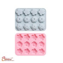 차칸쿡-실리콘몰드 꽃모양3종12구(벚꽃외) 랜덤1개