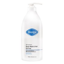 바이오가 바디워시 밀크 판테놀 헤어&바디워시 오일프리 1000ml 약산성 헤어 앤 바디클렌저 biorga bodywash 여자 남자, 1L, 1개