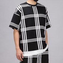 후앙스 데일리 리버풀 체크 레이어드 반팔 티셔츠 JBRT-9625