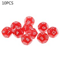 10pcs 12면 주사위 D12 다면체 주사위 가족 파티 RPG 보드 게임 액세서리, R