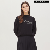 [시슬리] 보트넥 레터링 티셔츠 SATS39061_BK