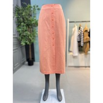 단추 트임 린넨 뒷밴딩 롱스커트 TL01SKFUL10