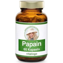독일직구 카타리나 바흐만 파페인 효소 캡슐 비건 & 호흐도시에르트 60 파페인 500mg 캡슐 팩 (파페인 400mg 메틸 셀룰로오스 100mg 재킷), 수량, 상세참조