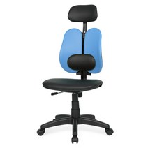 허리편한 푹신한 의자 학생용 독서실 허리디스크 요추 척추 의자 엔젤 ZC, 엔젤ZC 팔무 요추헤더형:인조가죽-블루