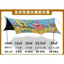 야외 캐노피 텐트 비닐 팔각형 나비 태양 보호 및 비 천막 그늘막 캠핑 장비 차양을 주문제작, 팔각나비-스폰지밥네모바지-비닐-커튼만