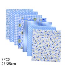 직물 50x50cm 및 25x25cm 100% 코 튼 원단 꽃 도트 인쇄 패치 워크 패브릭 DIY Tilda 바느질 조직 천으로 봉 제 공예 물질, [04] B04-7PCS