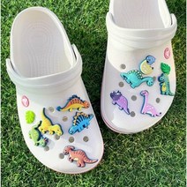 공룡 캐릭터 파츠 12pcs 세트 다이노 실내화 꾸미기 티라노 트리케라 프테라노돈 스테고 안킬로 신발 뱃지 악세사리