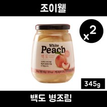 조이웰 백도 병조림, 345g, 2개