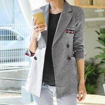 [마이더스비] 비콘 배색 더블버튼 자켓