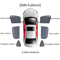 차량용커튼 암막 햇빛가리개 Renault koleos qm6 2016-2023 자기 자동차 차양 실드 앞 유리 프레임 커튼 후면 창 태양 그늘 바이저, 6개