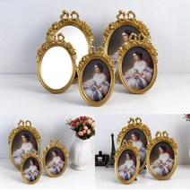 TWKL 타원 리본 액자 거울 골드, 4x6 (액자)