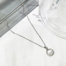 반 원 크리스탈 목걸이 동그라미
