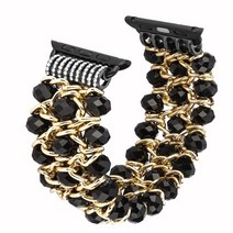 애플워치 호환 스트랩 애플 워치용 스트랩 밴드 41/40/38mm 49/45/44/42mm 여성용 탄성 비즈 메탈 체인 팔